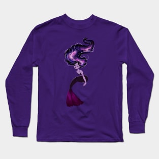 Purple Galaxy Mermaid Long Sleeve T-Shirt